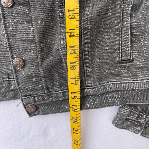 Levi’s Charcoal Gray Black Speckled Denim Jacket Size S Fall Autumn Halloween - Picture 7 of 8
